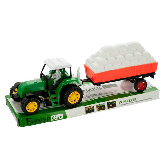 friction farm tractor truck & trailer set -- 7 per box