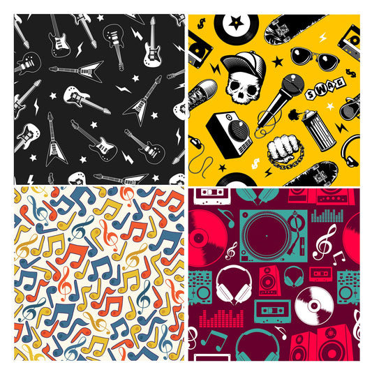 junior / kids music style neck gaiter face cover  -- 120 per box