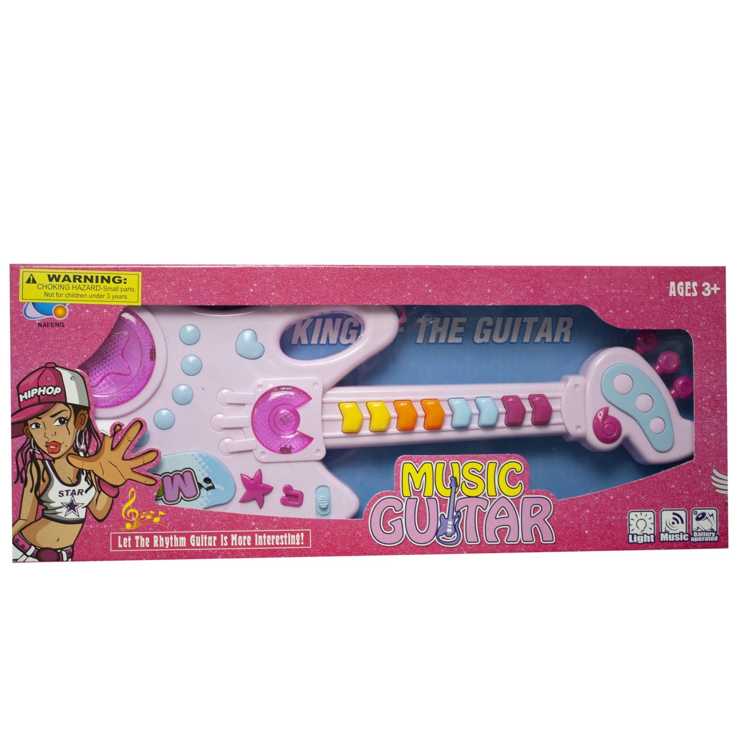 pink b/o musical guitars - bulk -- 24 per box