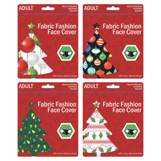 christmas ornaments & lights face masks - adult - 4 assorted - 2500 per case -- 69 per box