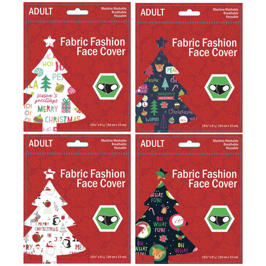 christmas greeting washable face masks - bulk 2500 per case -- 69 per box