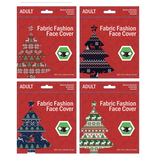 ugly christmas sweater washable face masks - 4 asst - 2500 per case -- 61 per box
