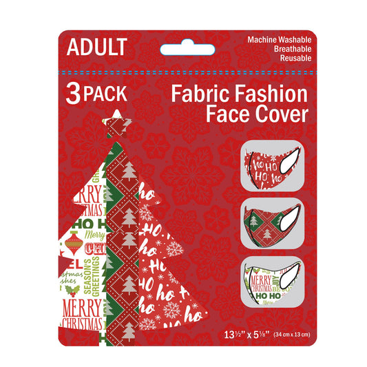christmas themed face masks - 600 pack - bulk -- 17 per box