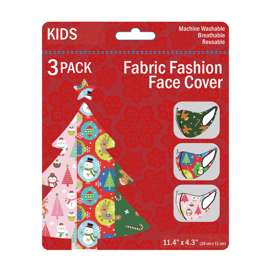 kids christmas washable face masks - 3 pack  -- 32 per box