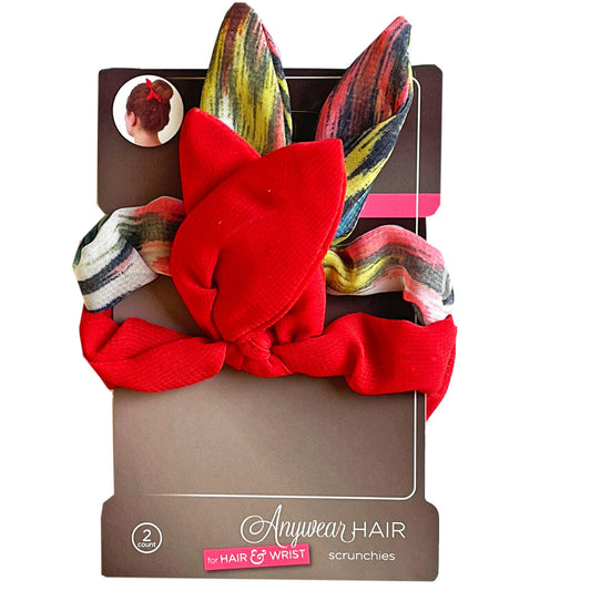 assorted color wire bow scrunchies -- 30 per case