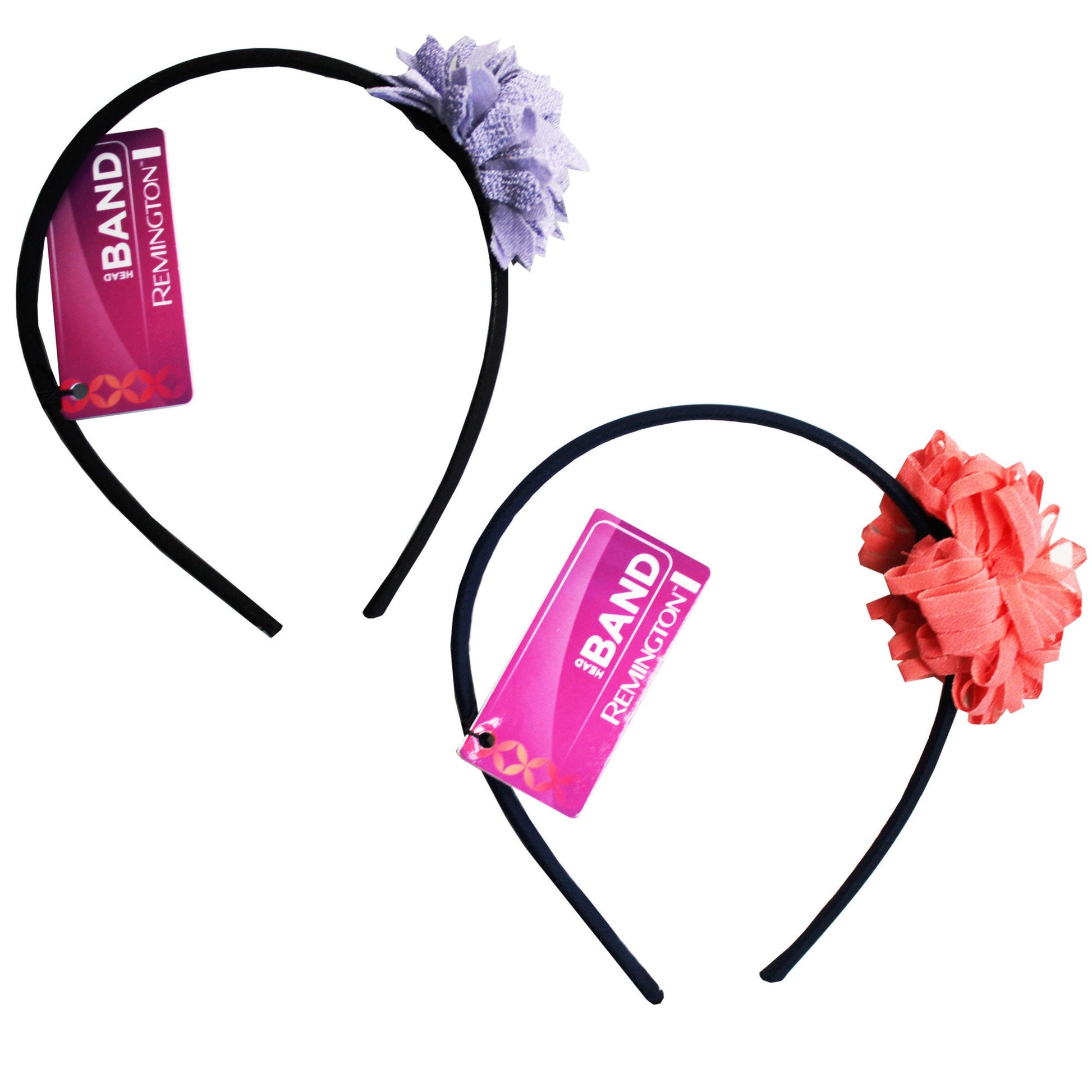flower head bands - assorted colors -- 18 per case