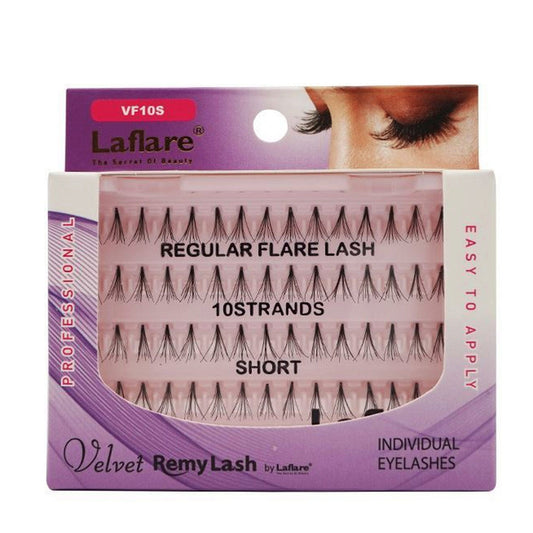 la flare velvet remy 10 strand short individual eyelashes  -- 89 per box