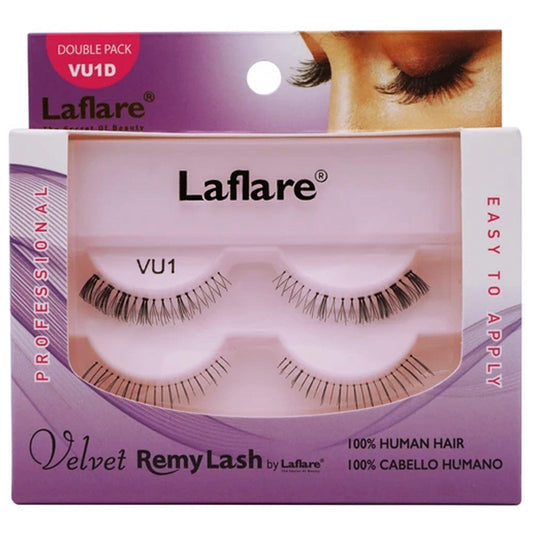 la flare vu1d 100% human hair velvet remy double lower eyelashes -  -- 52 per box