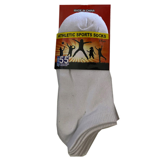 white athletic no show fly knit socks - 3 pack  -- 25 per box