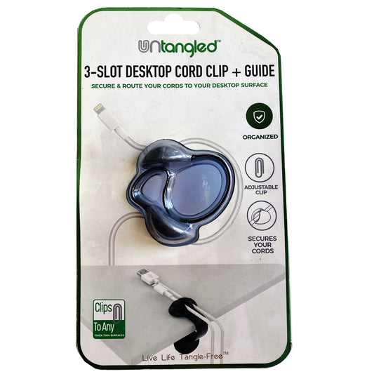 desktop cord cable clip - black -- 24 per case