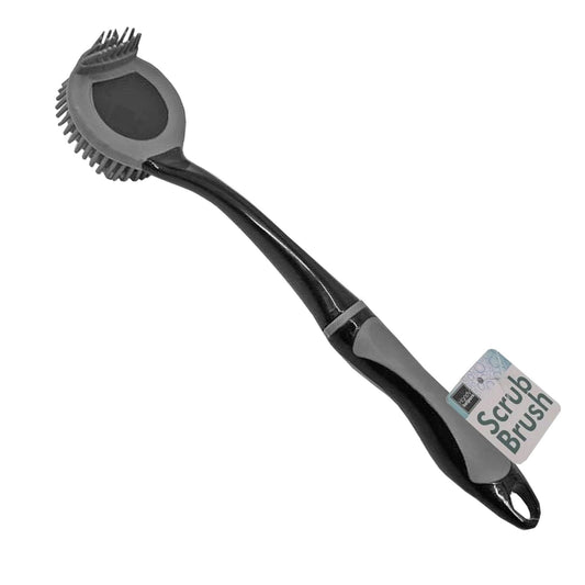 dual-sided scrub brush with ergonomic rubber handle  -- 17 per box
