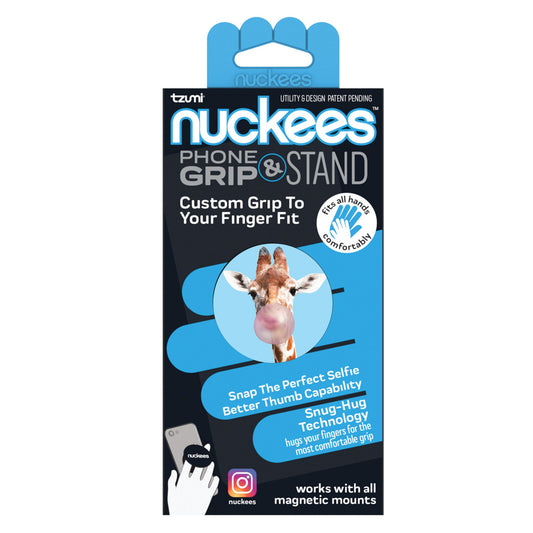 tzumi nuckees phone grip & stand - giraffe design -- 24 per case