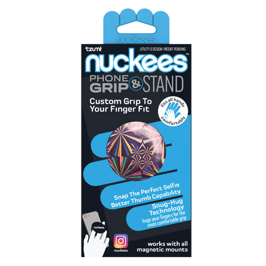 tzumi nuckees phone grip & stand - gel stars design -- 24 per case