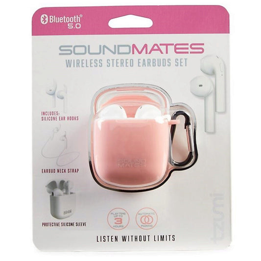 sounds mates true wireless bluetooth earbuds - pink combo pack -- 4 per case