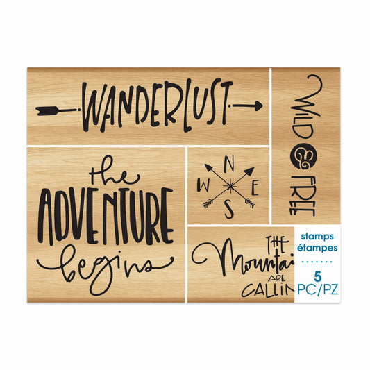 momenta wanderlust wooden stamp set - 5 pieces -- 29 per box