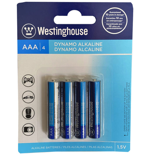 westinghouse dynamo alkaline 4 pack aaa batteries -  -- 20 per box