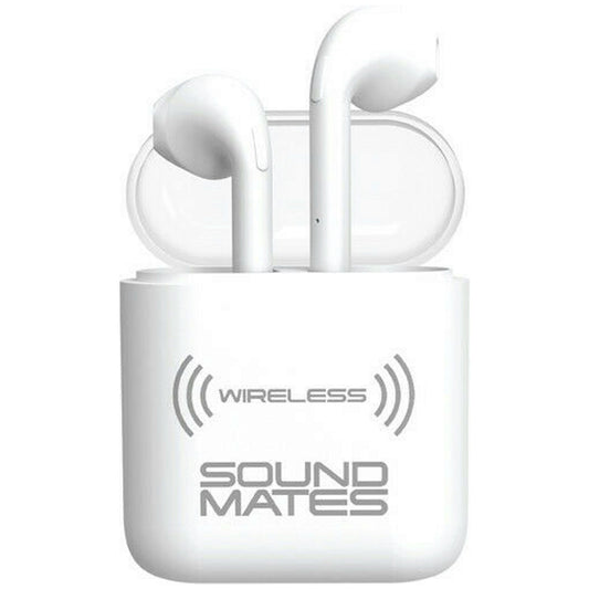 tzumi wireless charging bluetooth earbuds - white -- 4 per case