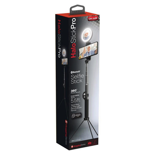 tzumi on air halo stick pro 5 ring light with extendable 5.5 tripod stand -- 2 per box