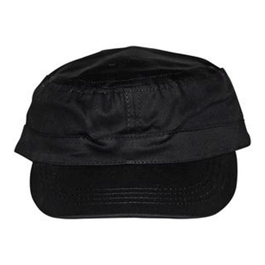 universal size black cotton military hat - bulk -- 33 per box