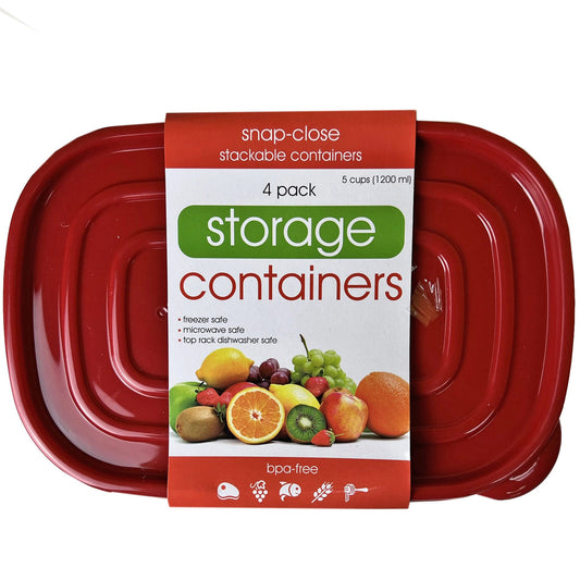 plastic rectangular food containers - 4 pack -- 7 per box