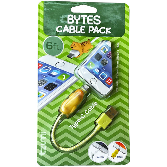 bulk tzumi cord bytes 6ft usb type c charging cable duckhead -- 17 per box