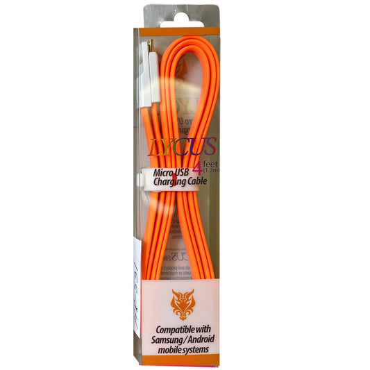 lycus 4 foot micro usb charging cable - orange - bulk 288 -- 42 per box