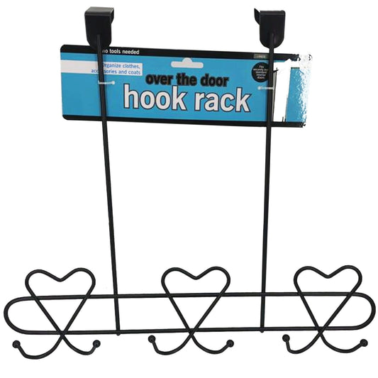 heart-shaped over-the-door hooks - - rust-resistant iron -- 5 per box
