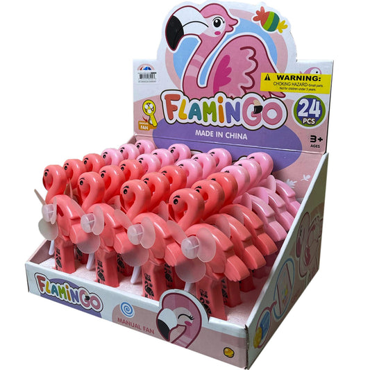 flamingo hand fans -  -- 24 per box