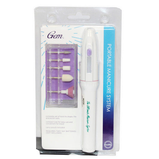 gem battery operated nail buffer set with 5 attachments -- 8 per box