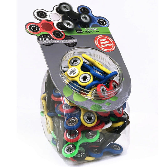 assorted color hand spinners - tub display - bulk 272 pieces -- 71 per box