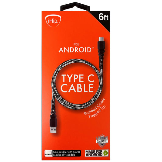 i hip 6ft rugged braided usb type c cable -- 10 per box