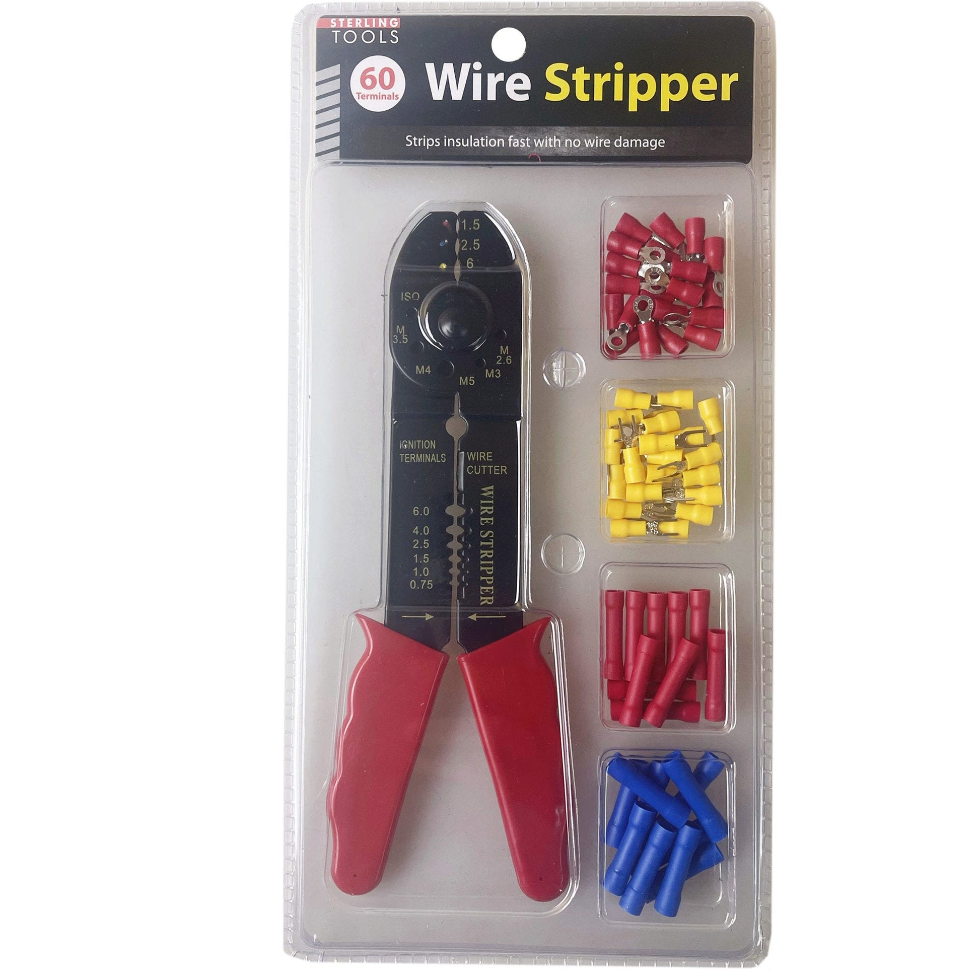 red handle wire stripper - 60 terminals -- 5 per box