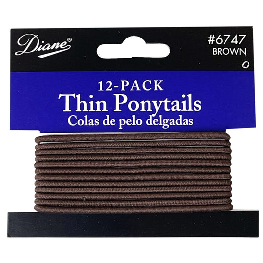 thin brown elastic hair ties -   -- 86 per box
