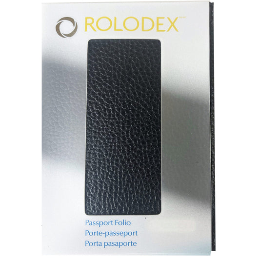 rolodex black faux leather passport & id card holder -- 36 per box
