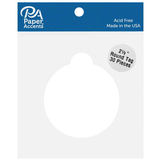 paper accents round cardstock tags - 2.5 in  -- 71 per box