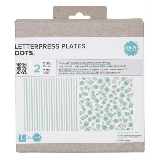 we-r 2 piece dots themed letterpress plates -- 17 per box