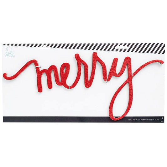 heidi swapp red shimmer merry wall art 16.5x7 -- 17 per box