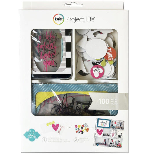 becky higgins project life 100 piece uplifting themed craft kit -- 20 per box