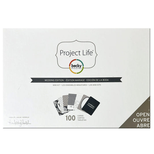 becky higgins project life wedding edition - 100 piece mini journaling card kit -- 20 per box