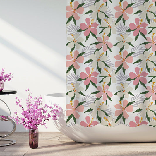 peva hibiscus shower curtain 70x72 - bulk  -- 6 per box