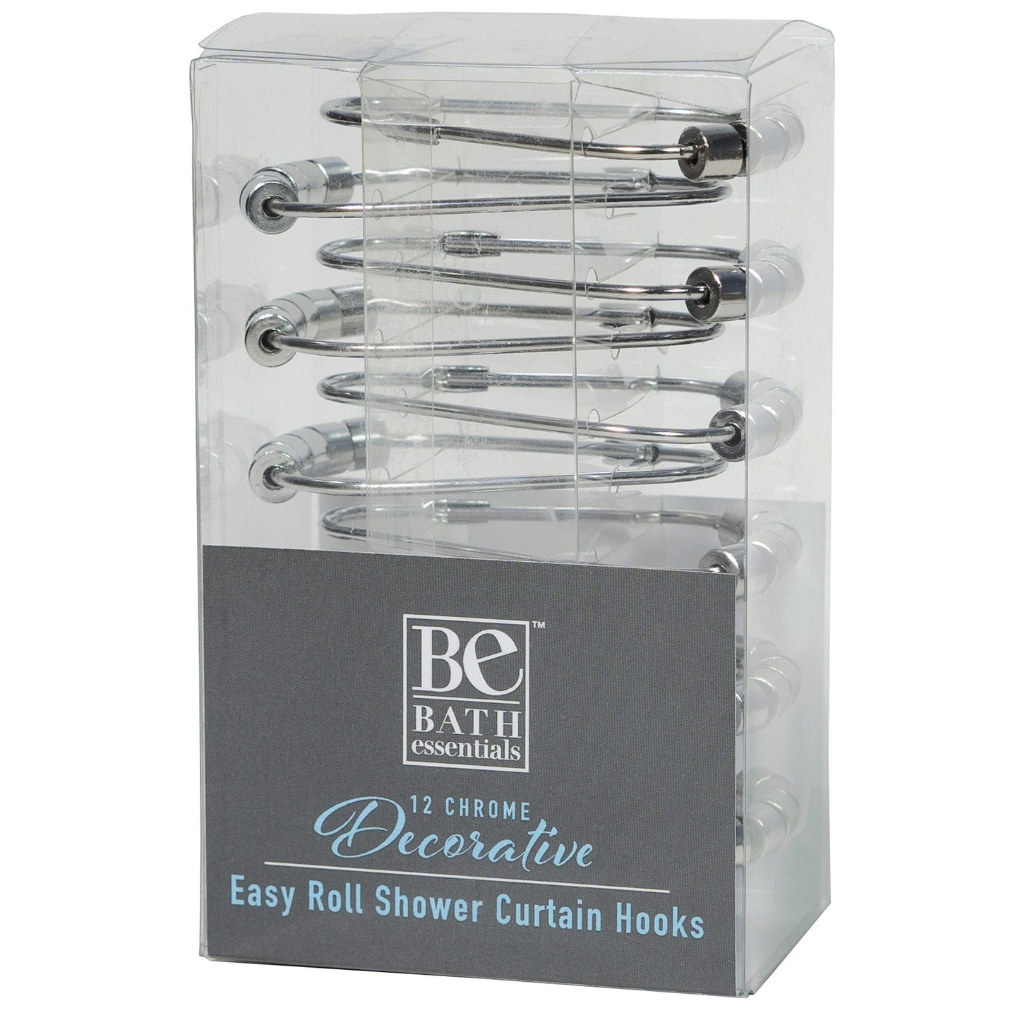 chrome shower curtain hooks -  -  -- 8 per box