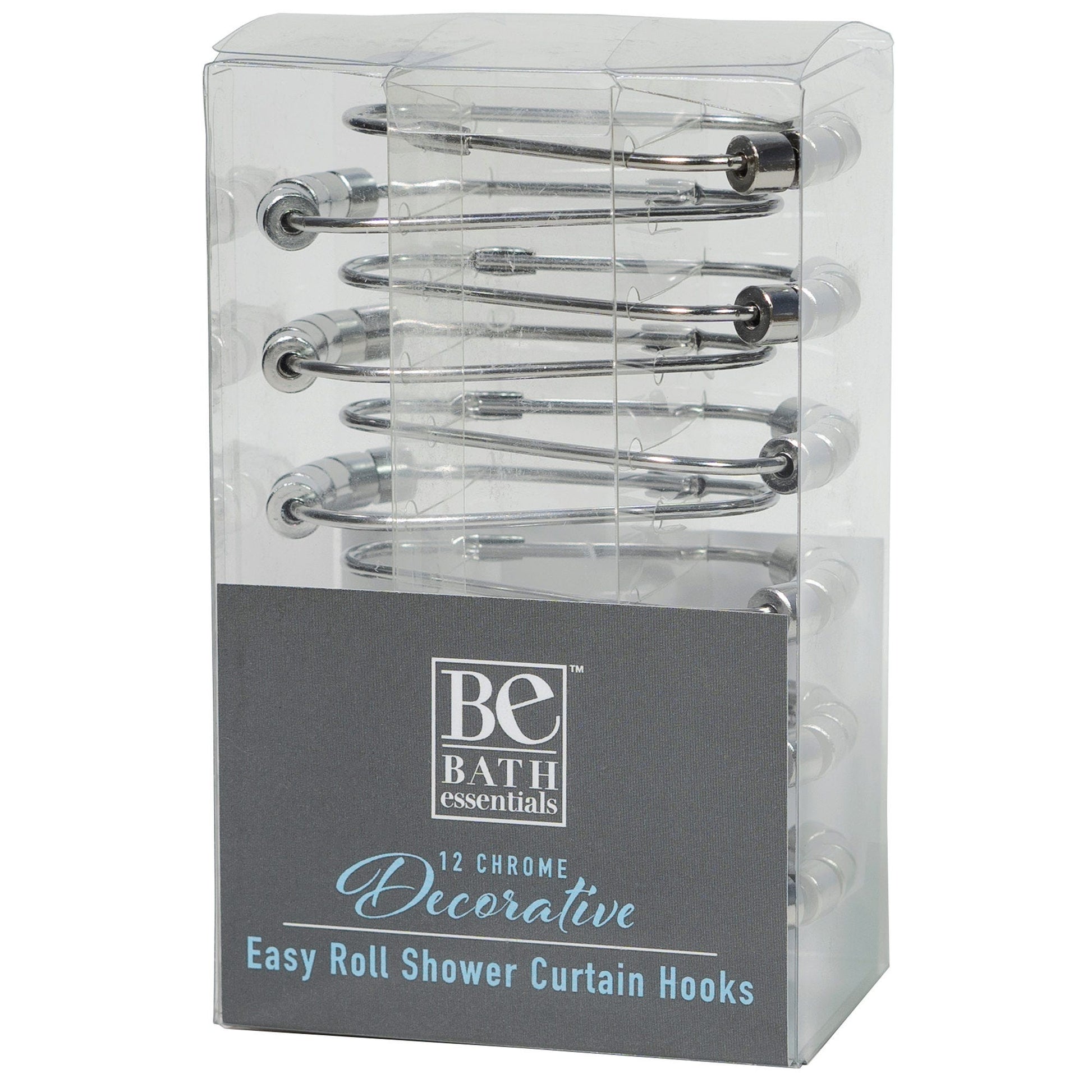 chrome shower curtain hooks -  -  -- 8 per box
