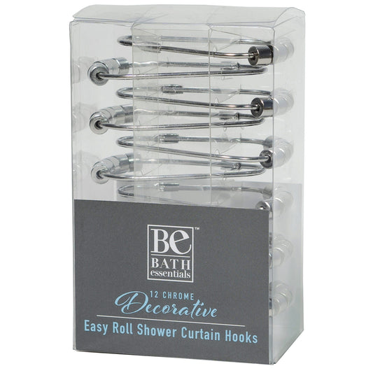 chrome shower curtain hooks -  -  -- 8 per box