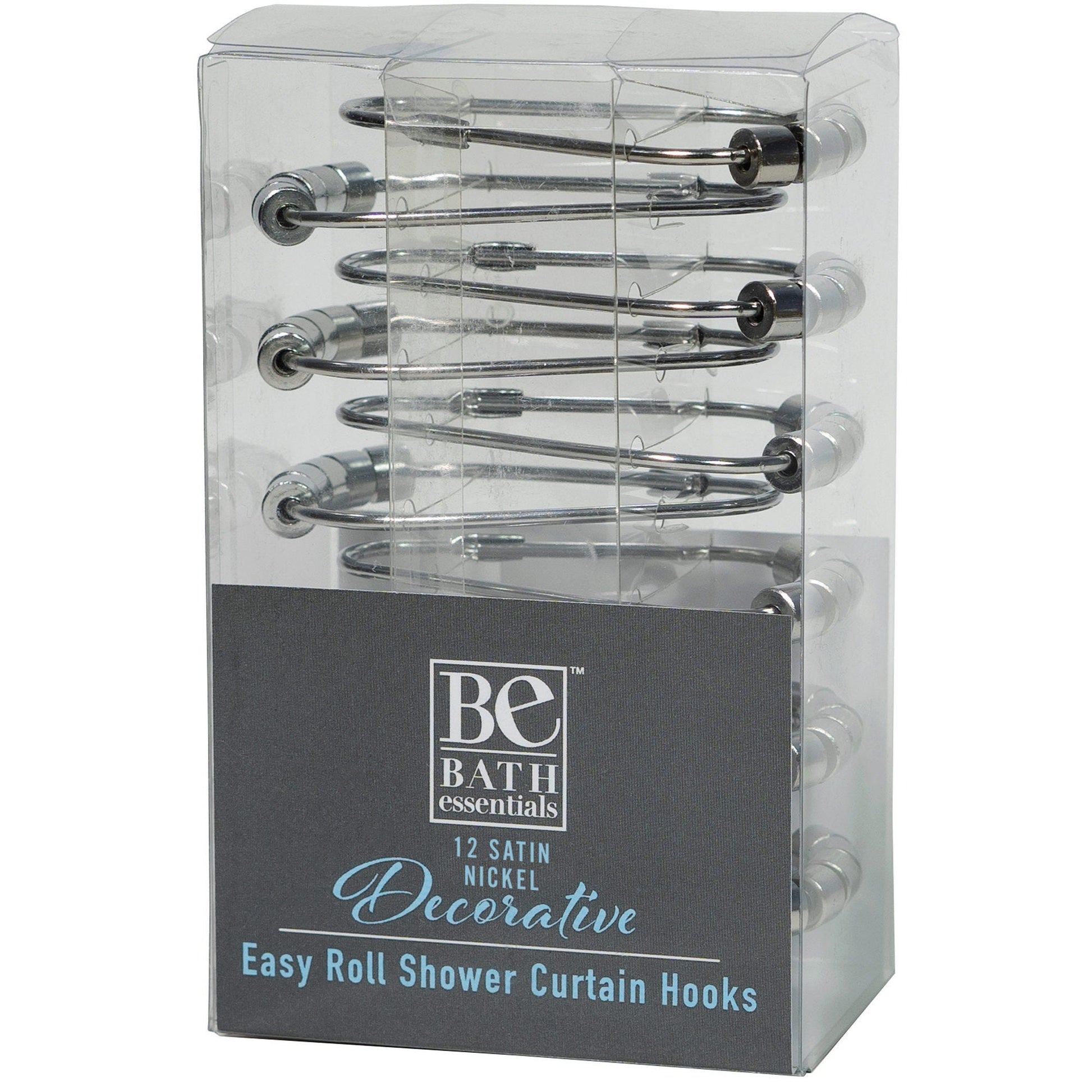 satin nickel shower curtain hooks -  - bulk -- 8 per box