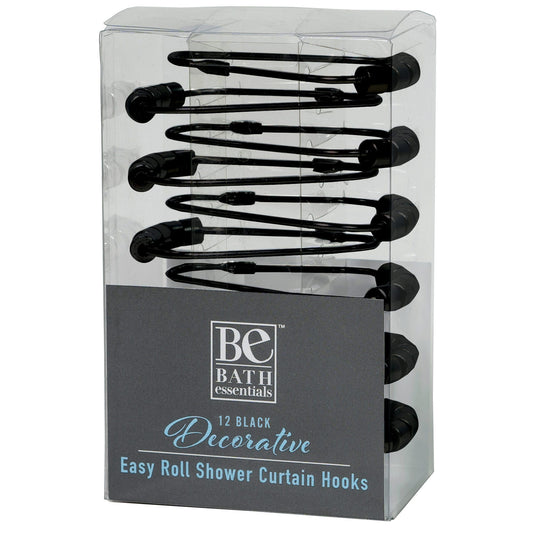 decorative black shower curtain hooks   -  -- 8 per box
