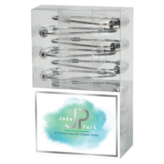 chrome shower curtain hooks -  -- 8 per box