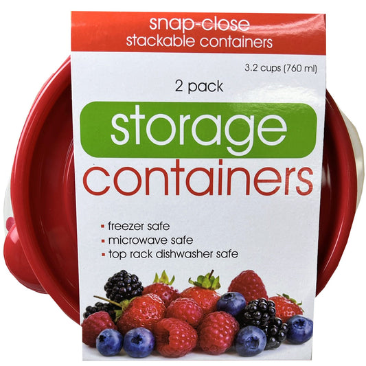 plastic round food containers - 2 pack -- 14 per box