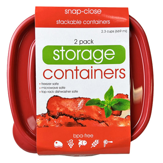 plastic square food containers - 2 pack -- 14 per box