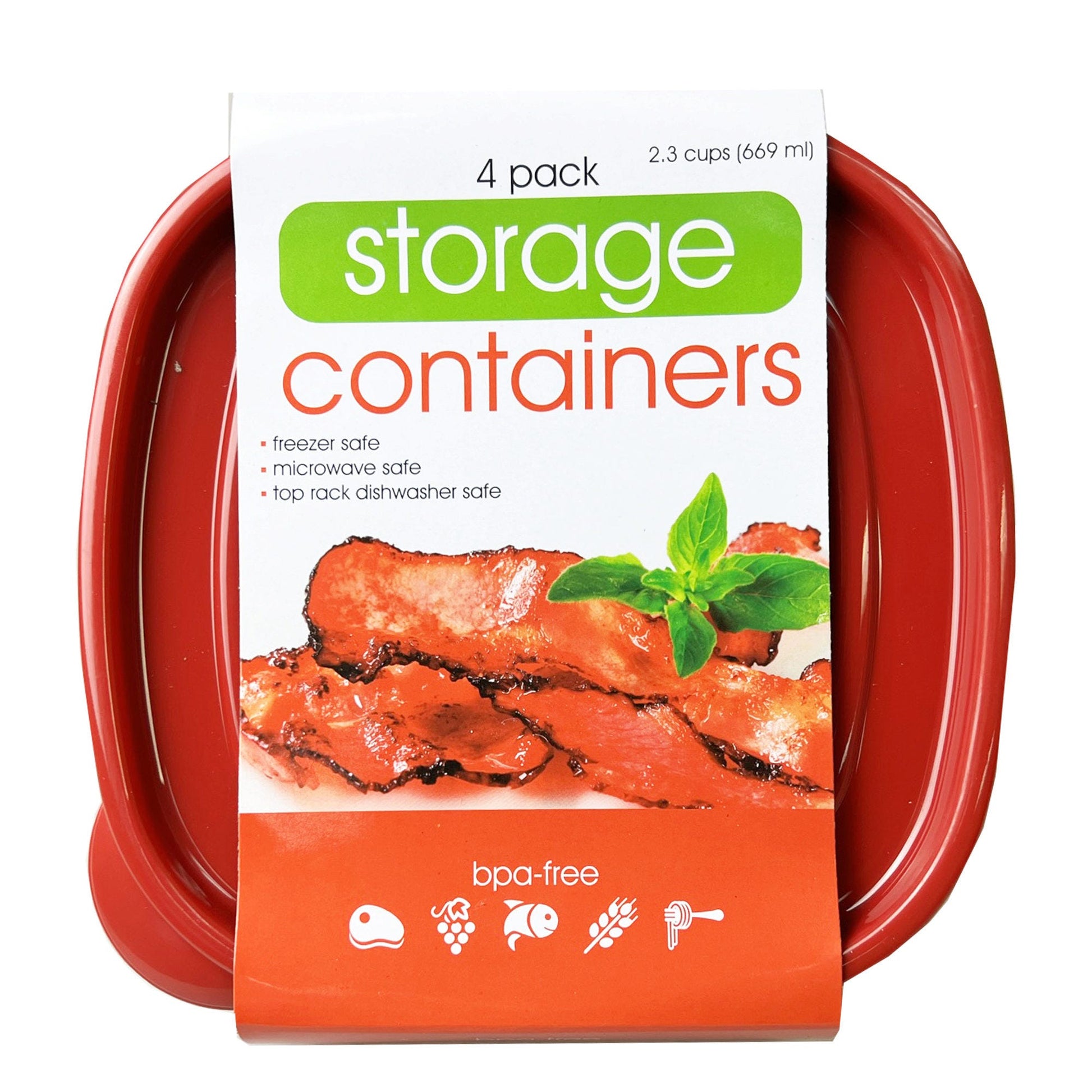 plastic square food containers - 4 pack -- 9 per box