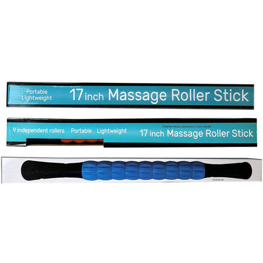 massage roller stick - 17 inches - assorted colors -- 6 per box